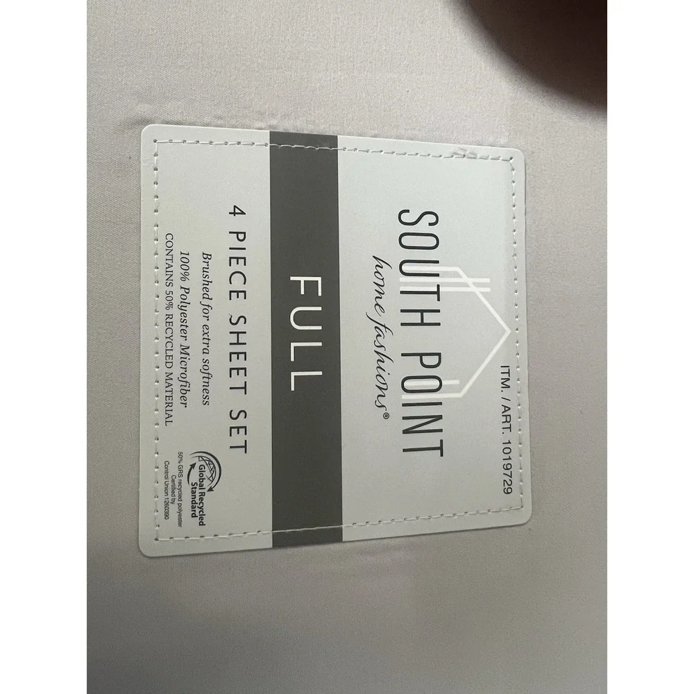 South Point Home Fashions Full 4 Piece Sheet Set Gray Brushed Microfiber 1019729